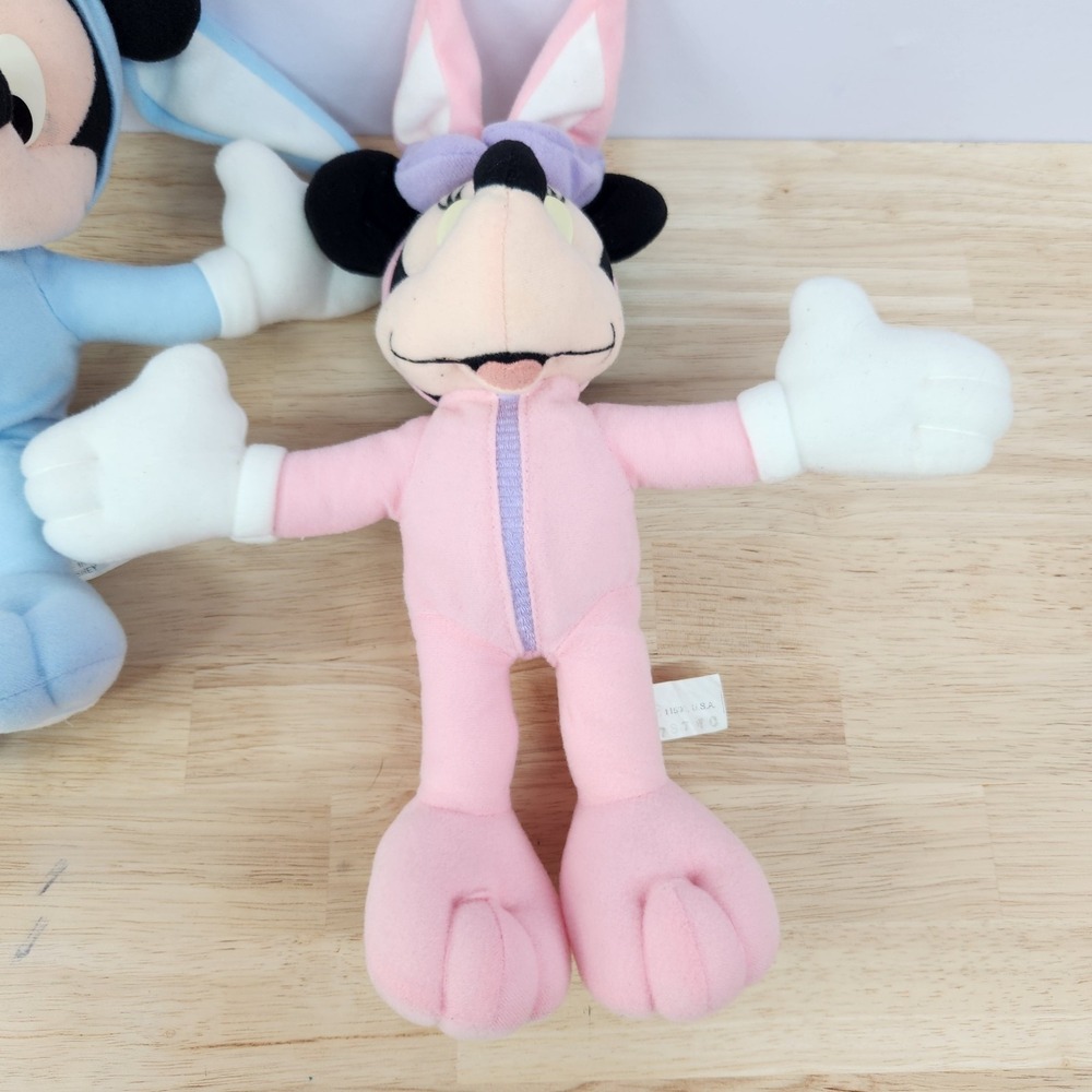 Vintage Disney Mickey And Minnie Mouse Easter Bunny 11" Plush Mattel - Picture 6 of 9